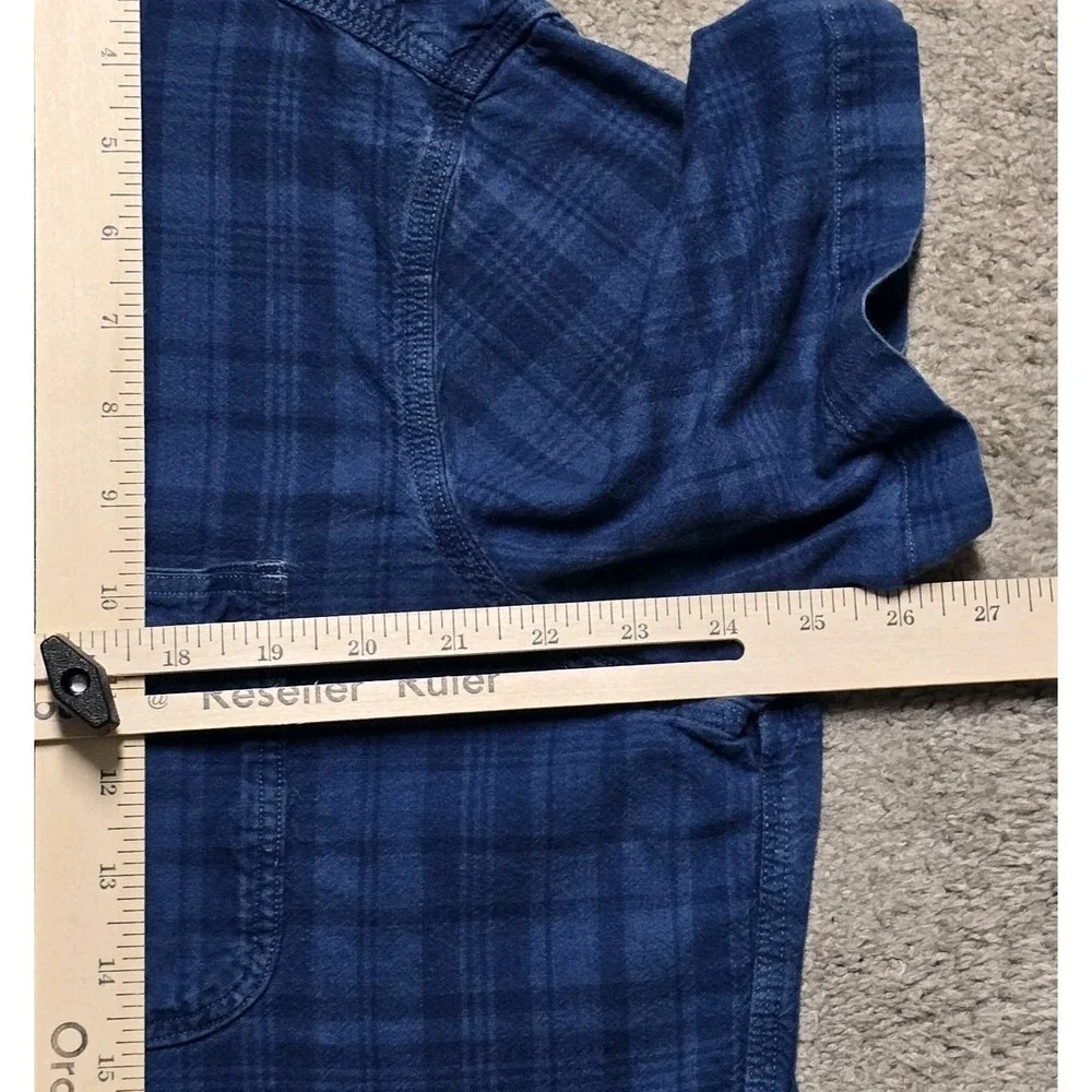 Polo Ralph Lauren Indigo Oxford Popover Shirt Mens XL Blue Plaid Beach Preppy
